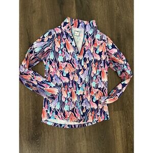 IBKUL Long Sleeve Mock Neck 1/4 Zip Golf Tennis Pickelball UPF NEW XS Tassels